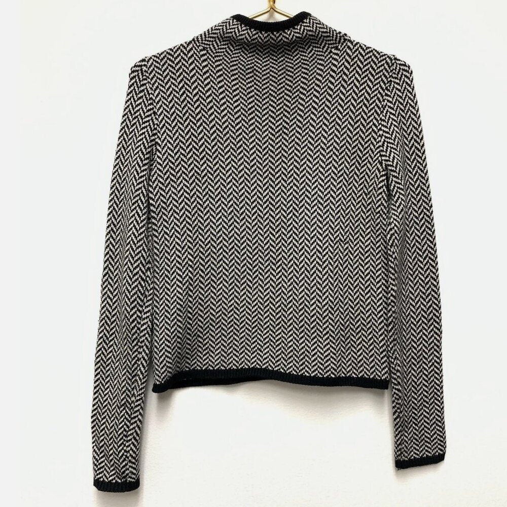 Ralph Lauren‎ Black and White Chevron Turtleneck Sweater XL - Picture 3 of 12